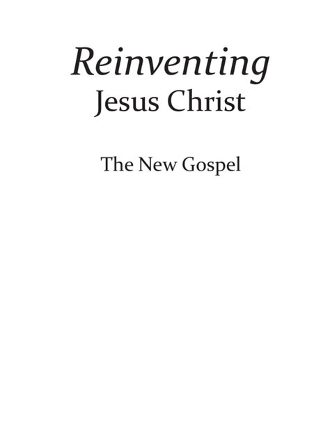 Pdf Rv Reinventing Jesus Christ The New Gospel Dokumentips