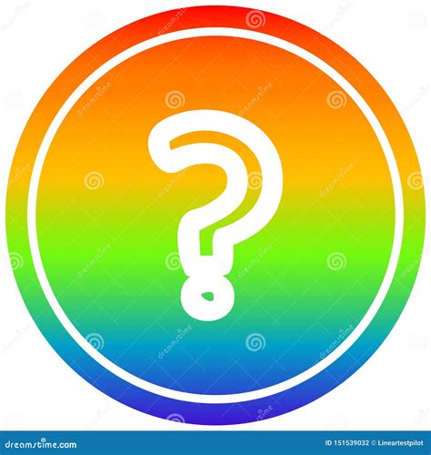 A Creative Question Mark Circular In Rainbow Spectrum Vector