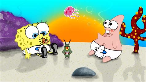 Patrick Star Spongebob Squarepants Sun Animals Ocean
