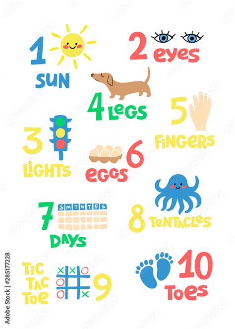 Numbers And Counting Practice Printable Poster Worksheet For Pre