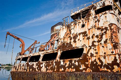 Rusting Ship In La Boca Buenos Aires