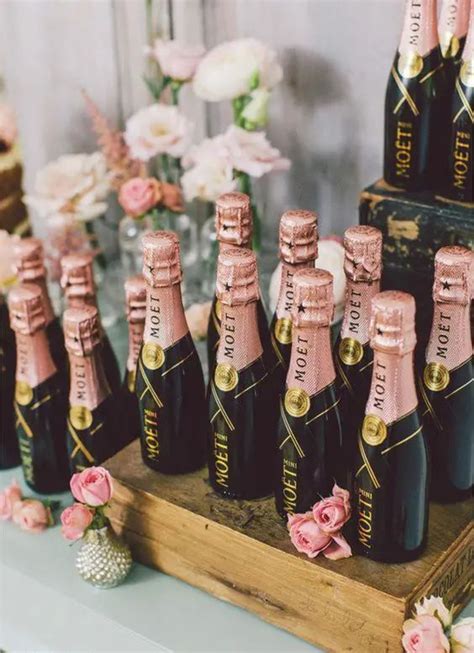 Mini Moet Champagne Bottles Are Adorable Favors For A French Inspired