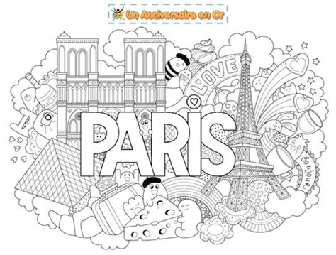 Coloriage Paris Un Anniversaire En Or Activités Gratuites