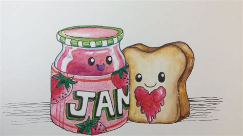 How To Draw Kawaii Toast And Jam Step By Step Easy Youtube