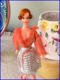 Vintage Barbie Stacey Red Head Titian Short Flip Fun Shine Top Skirt