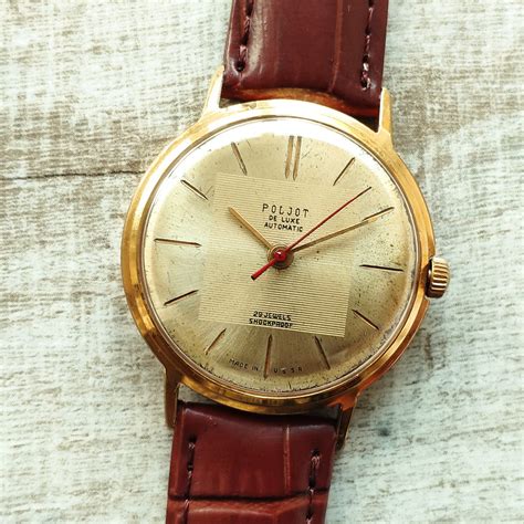 Poljot De Luxe Automatic 29 Jewels Gold Plated Ussr Wristwatch Etsy