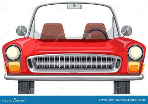 Classic Red Car In Cartoon Style Stock Vector Illustration Of Theme