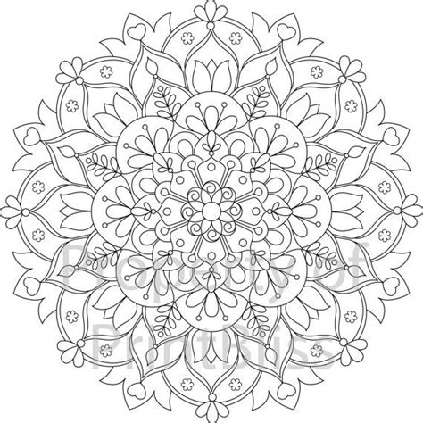 15 Flower Mandala Printable Coloring Page Etsy Artofit