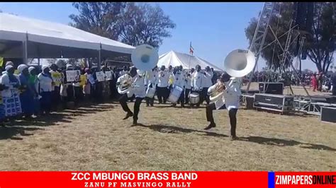 Zcc Mbungo Stars Brass Band Performs At Mucheke Stadium During