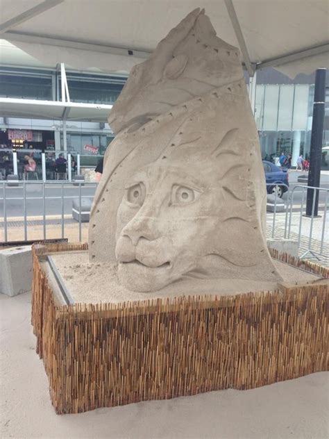 beautiful lion sand sculpture r pics