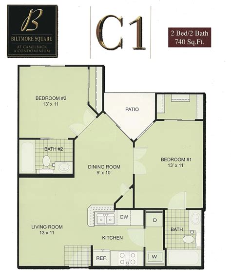 It also has a laundry space with a door leading to the outside, which makes laundry very easy. Biltmore Square Condo Floor Plans