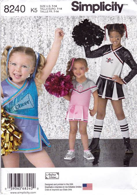 Simplicity 8240 Girls Cheerleading Costume One Piece Outfits Bloomers
