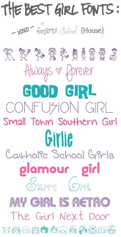 The Best Girl Fonts Scrapbook Fonts Girly Fonts Silhouette Fonts