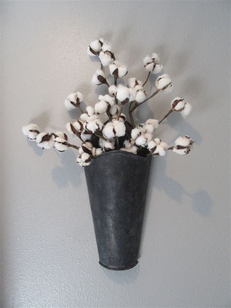 Vtg clear stained glass metal frame pressed flowers butterfly wall hang plaque. Distressed Farmhouse Galvanized Wall Pocket Flower | Etsy ...