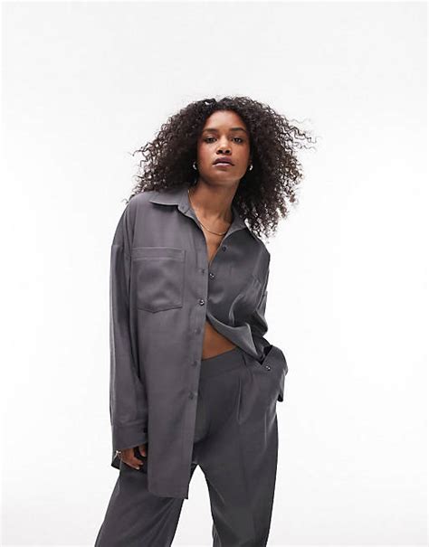 Topshop Light Weight Tailored Co Ord In Grey Asos