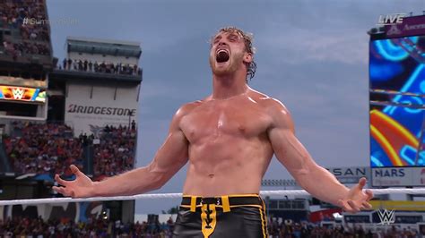 Watch Logan Paul Fly Off Top Rope And Frogsplash The Miz On Announcers
