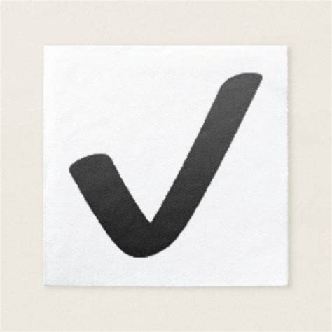 Black Check Mark Emoji Paper Napkins