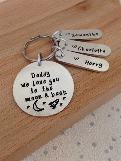 Gift for new born baby, new dad mom. personalised keyring keychain gifts for dad husband by ...