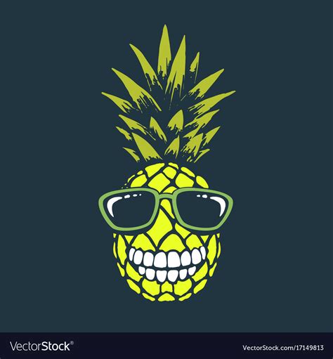 Smiling Funny Pineapple Royalty Free Vector Image