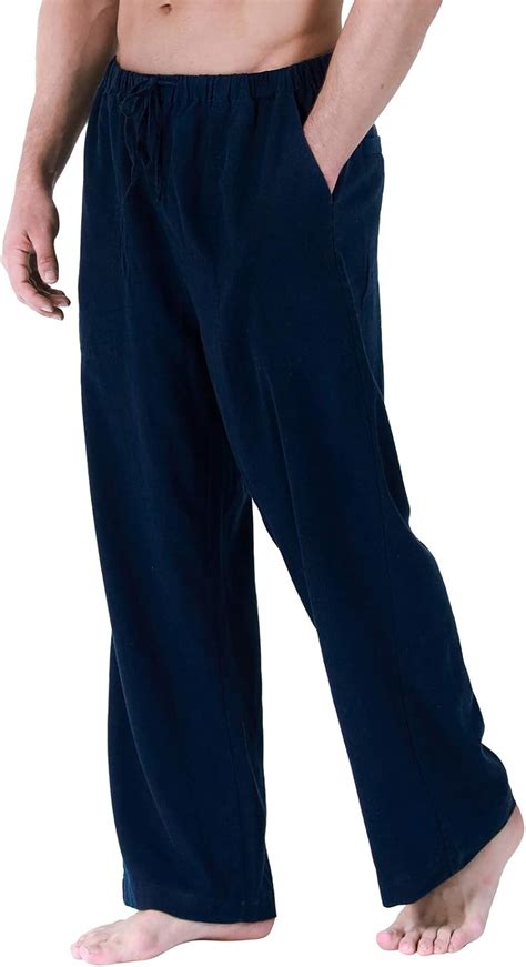 Buy Fashonal Mens Cotton Linen Yoga Pants With Drawstring Elastic