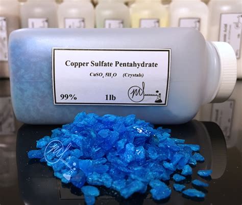 Copper Sulfate Crystals 998 Pure Min 4 X 1lb Bottles Etsy