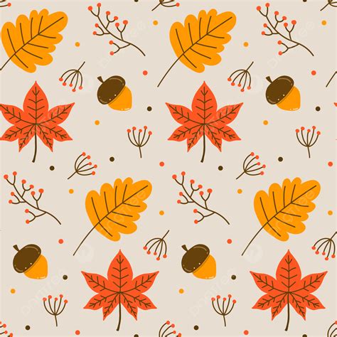 Autumn Seamless Pattern Background With Floral Autumn Pattern Leaves