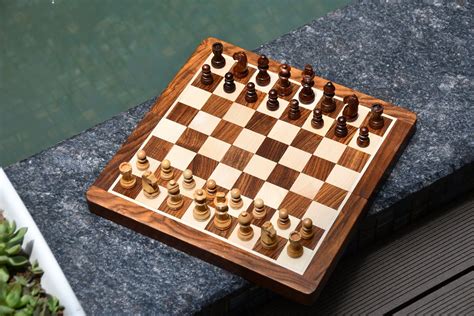 Chess Set Travel Series Folding Magnetic In Sheesham And Box Etsy Uk