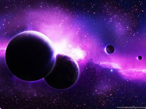 Planets In The Purple Galaxy Wallpapers Space Wallpapers Desktop Background