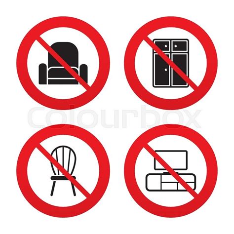 No Ban Or Stop Signs Furniture Stock Vector Colourbox