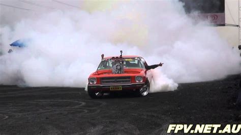 Blown V8 Holden Hq Kranky Burnout And Catches Fire At Summernats 25