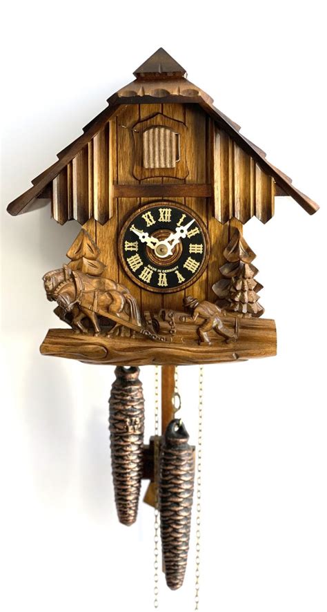 1 Day Mechanical Horse And Log Cuckoo Clock Cougar Watches And Clocks