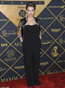 Alyssa Milano Shows Off Eighties Hairdo As She Wears Jumpsuit To Maxim
