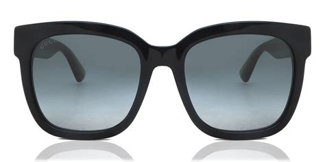 gucci gg0034sn 002 sunglasses shiny black smartbuyglasses uk