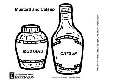 Garden plants, with such big branches that the birds can perch in its shade.. Coloring Page mustard and catsup - free printable coloring ...
