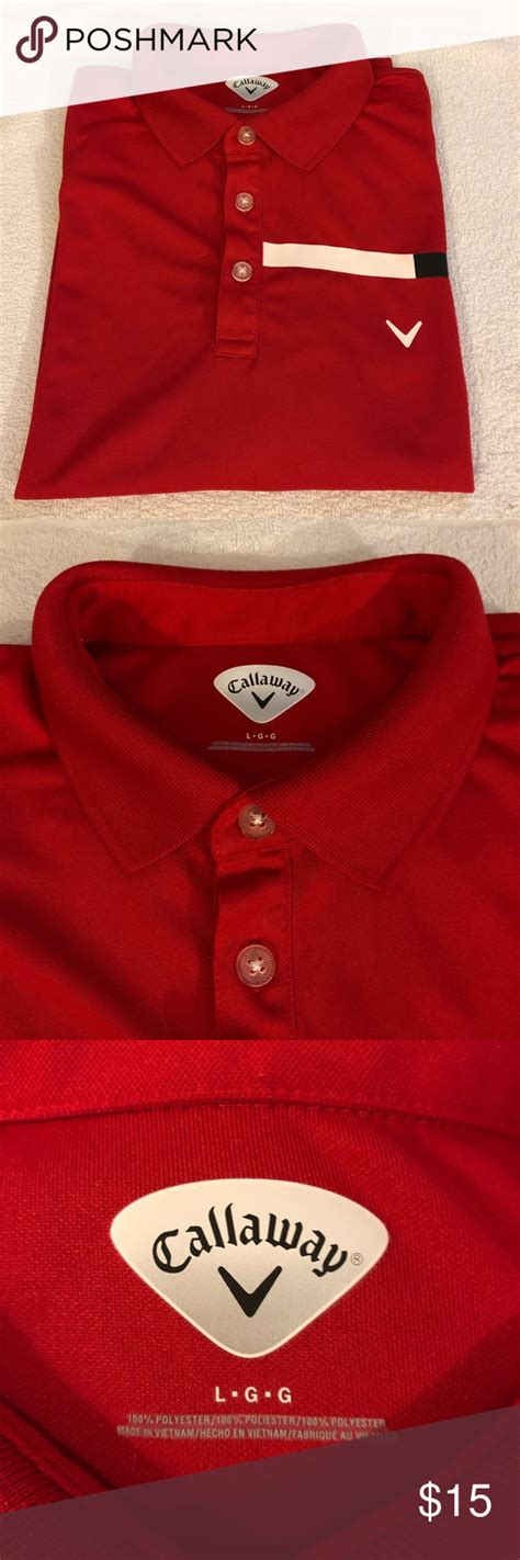 Callaway Solid Red Golf Polo Shirt Size L Golf Polo Shirts Shirt