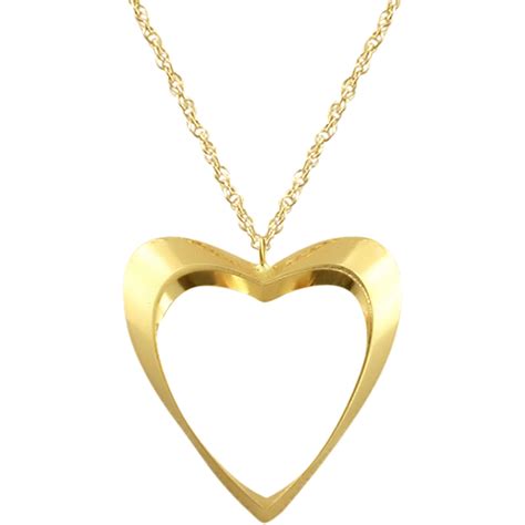 10k Yellow Gold Open Heart Pendant Gold Necklaces And Pendants