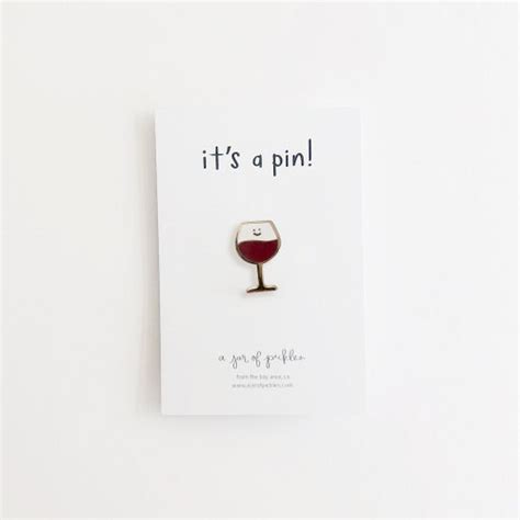 Wine Glass Pin Etsy
