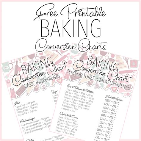Printable Baking Measurement Conversion Chart