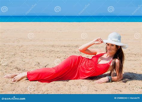 Woman Relaxing On The Beach Stock Image Image Of Person Pursuit