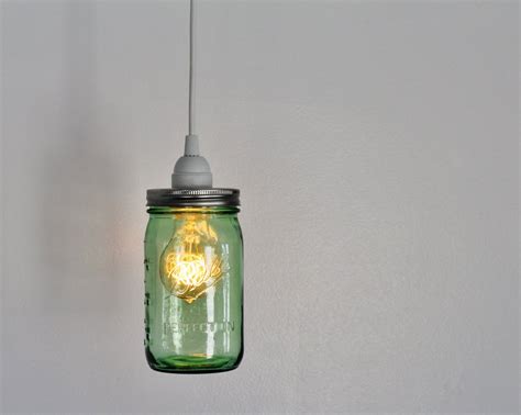 Mason Jar Pendant Lamp Upcycled Hanging Lighting Fixture