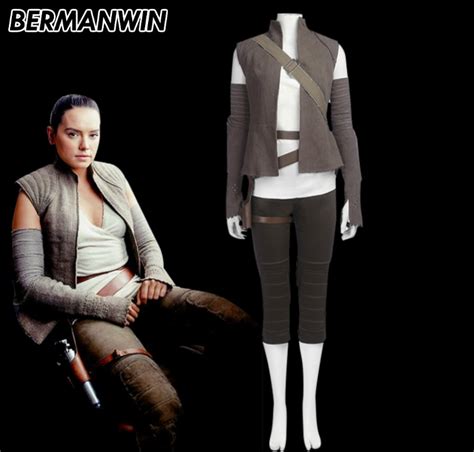 Bermanwin High Quality Star Wars The Last Jedi Rey Costume Rey Cosplay