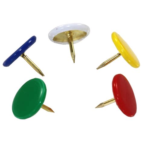 Drawing Pins Assorted Colours Head Pack 120