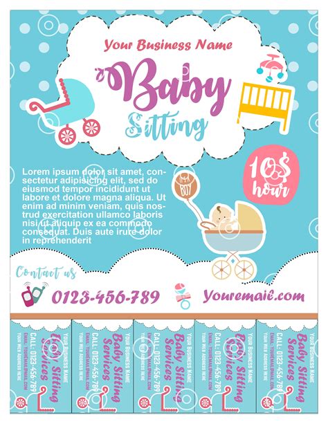 Babysitting Business Flyer Cute Babysitting Business Flyer | Etsy