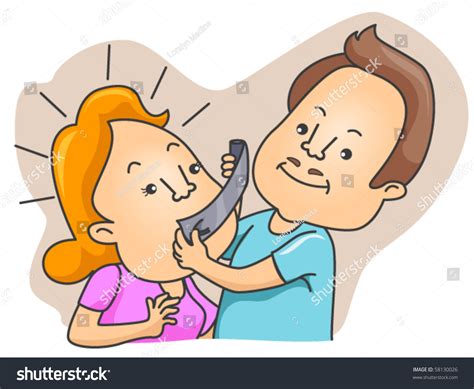 아내 입에 테이프를 넣는 남자 스톡 벡터 로열티 프리 58130026 Shutterstock