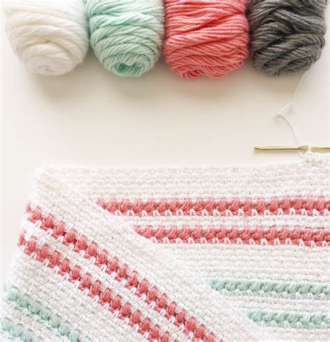 Crochet Moss And Puff Stitch Baby Blanket Daisy Farm Crafts