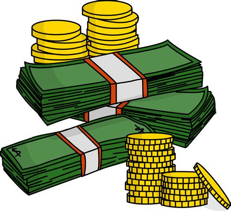 Image For Free Stacks Of Money With Coins High Resolution Clip Art