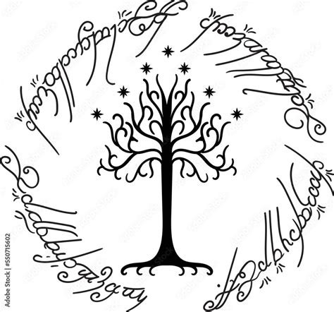 Lord Of The Rings Tree Of Gondor Vector Stock Vector Adobe Stock