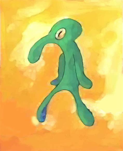 Bold And Brash Squidward Tentacles Oil On Canvas 2001 • Rart