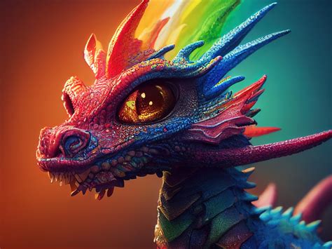 Rainbow Dragon Wallpaper 4k Colorful Background Midjourney