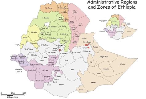 Map Of Ethiopia Regions And Woredas Ethiopia Woreda Map Eastern